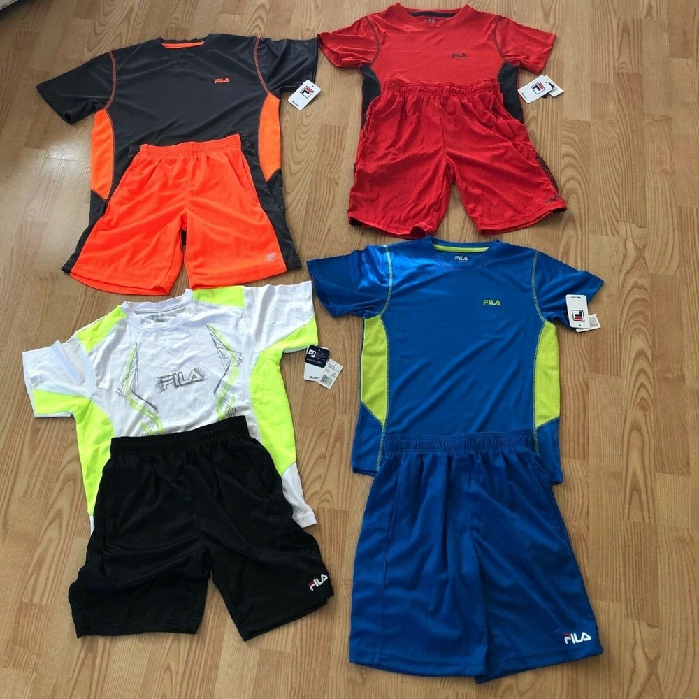 1 LOT Bundle FILA 8 Piece Youth Tops and Bottoms
